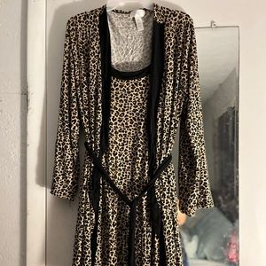 Ladies robe with nightgown